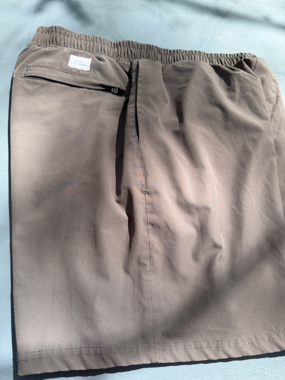 Simply Southern Men's Hybrid Shorts in Taupe Brown - Picture 8 of 8